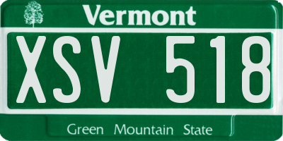 VT license plate XSV518