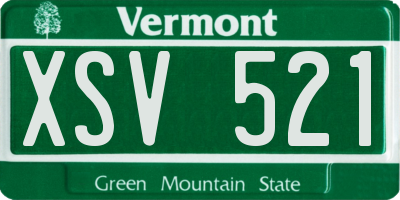 VT license plate XSV521