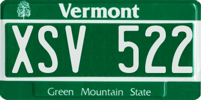 VT license plate XSV522
