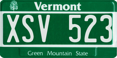 VT license plate XSV523