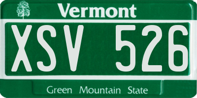 VT license plate XSV526