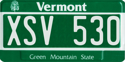 VT license plate XSV530