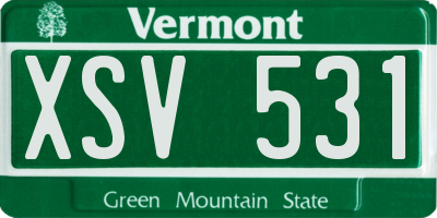 VT license plate XSV531