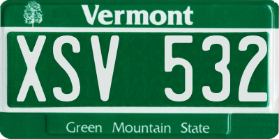 VT license plate XSV532