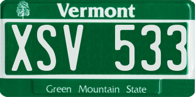 VT license plate XSV533