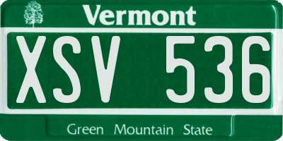 VT license plate XSV536