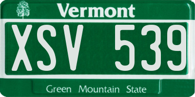 VT license plate XSV539
