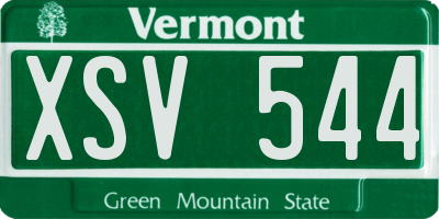 VT license plate XSV544