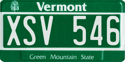 VT license plate XSV546
