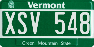 VT license plate XSV548