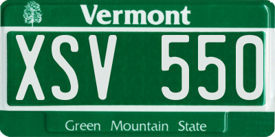 VT license plate XSV550