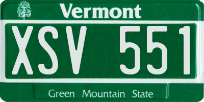 VT license plate XSV551