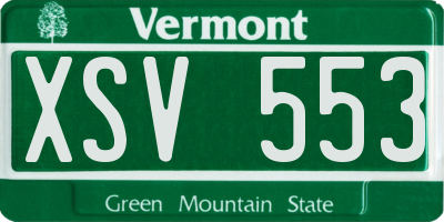 VT license plate XSV553