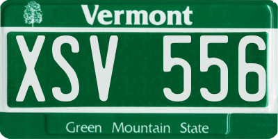 VT license plate XSV556