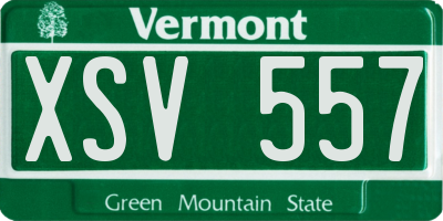 VT license plate XSV557