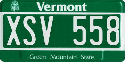 VT license plate XSV558