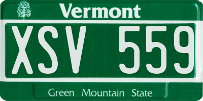 VT license plate XSV559