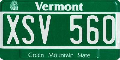 VT license plate XSV560