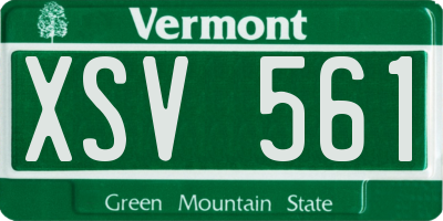VT license plate XSV561