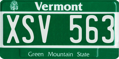 VT license plate XSV563