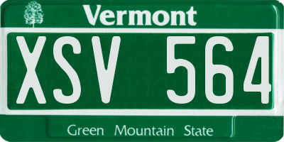 VT license plate XSV564
