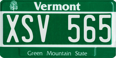VT license plate XSV565