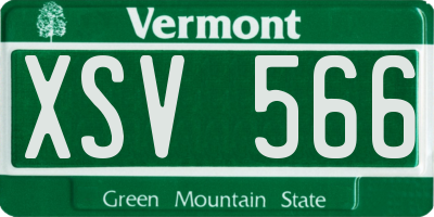 VT license plate XSV566