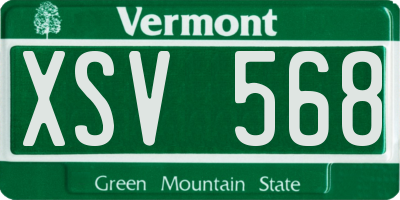 VT license plate XSV568