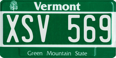 VT license plate XSV569