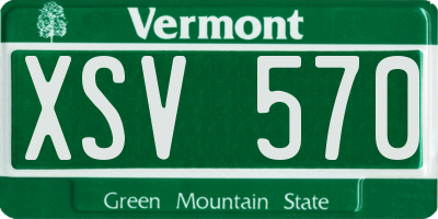 VT license plate XSV570