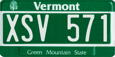 VT license plate XSV571