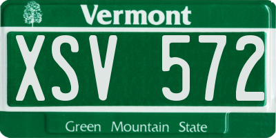 VT license plate XSV572