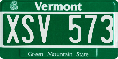 VT license plate XSV573