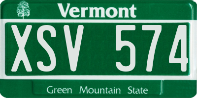 VT license plate XSV574