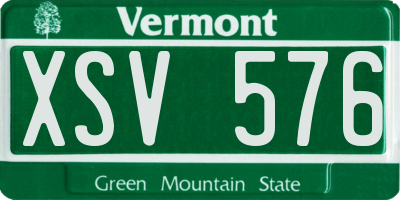 VT license plate XSV576