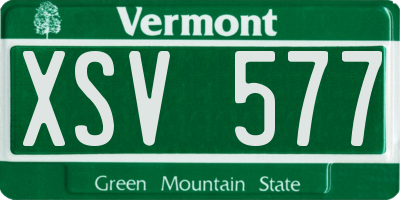 VT license plate XSV577