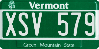 VT license plate XSV579