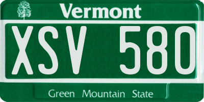 VT license plate XSV580