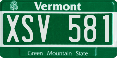VT license plate XSV581