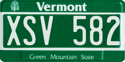 VT license plate XSV582