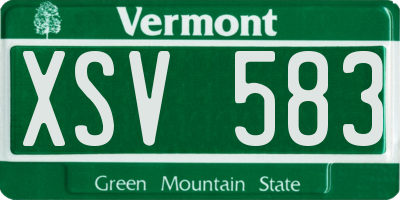 VT license plate XSV583
