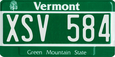 VT license plate XSV584