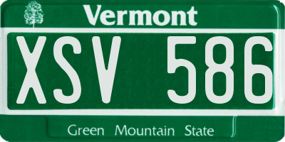 VT license plate XSV586