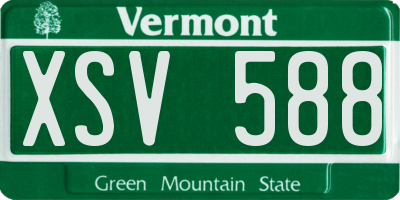 VT license plate XSV588