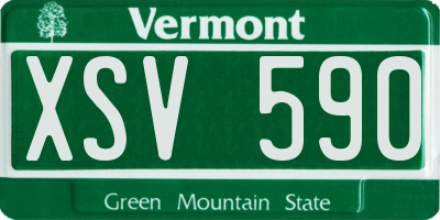 VT license plate XSV590