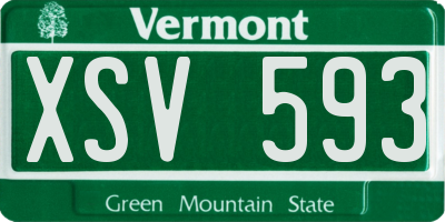 VT license plate XSV593