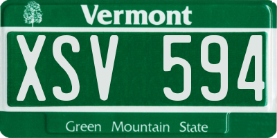 VT license plate XSV594