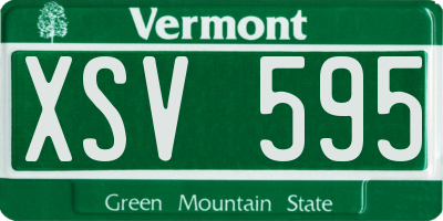 VT license plate XSV595