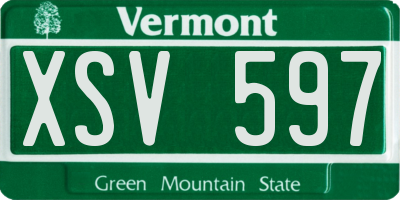 VT license plate XSV597