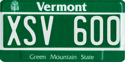 VT license plate XSV600